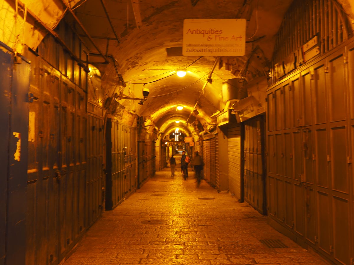 In der Altstadt von Jerusalem bei Nacht
