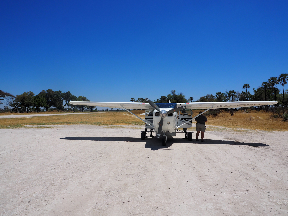 Unsere Propellermaschine über das Okavango Delta